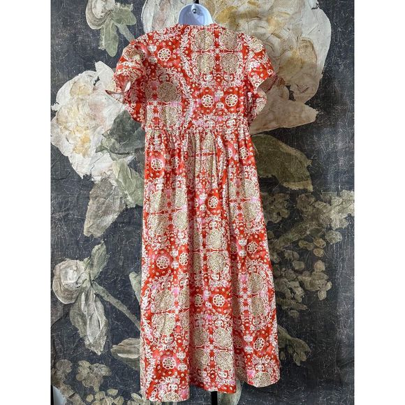 New Anthropologie  Maeve Printed Flutter-Sleeve Babydoll Dress size Small - Picture 9 of 10
